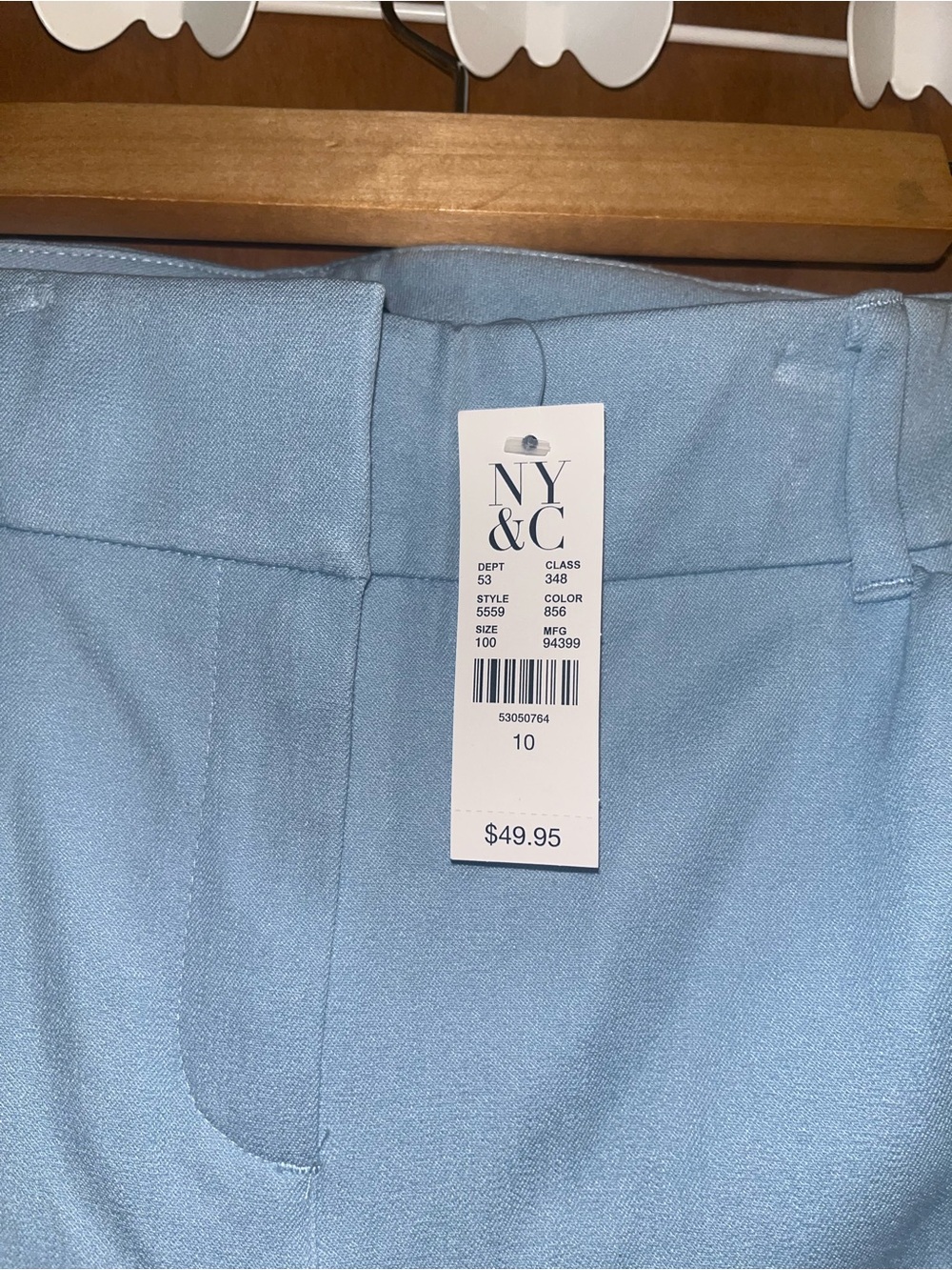 New York & Company Light Blue Tailored Dress Pants
